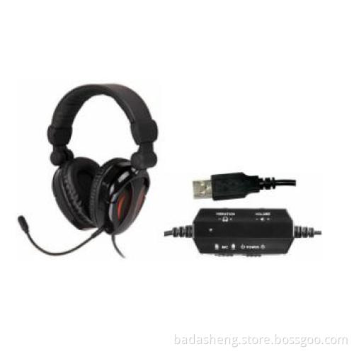 Vibration USB PC headphone detachable microphone